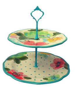 PIONEER WOMAN COLLECTION CAKE STAND 2-TIER #004
