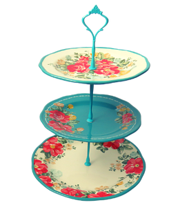 PIONEER WOMAN COLLECTION CAKE STAND 3-TIERED #002