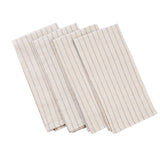 MEEMA Natural Striped Cotton Kitchen Napkins | Made with Upcycled Denim and Cotton | Set of 4